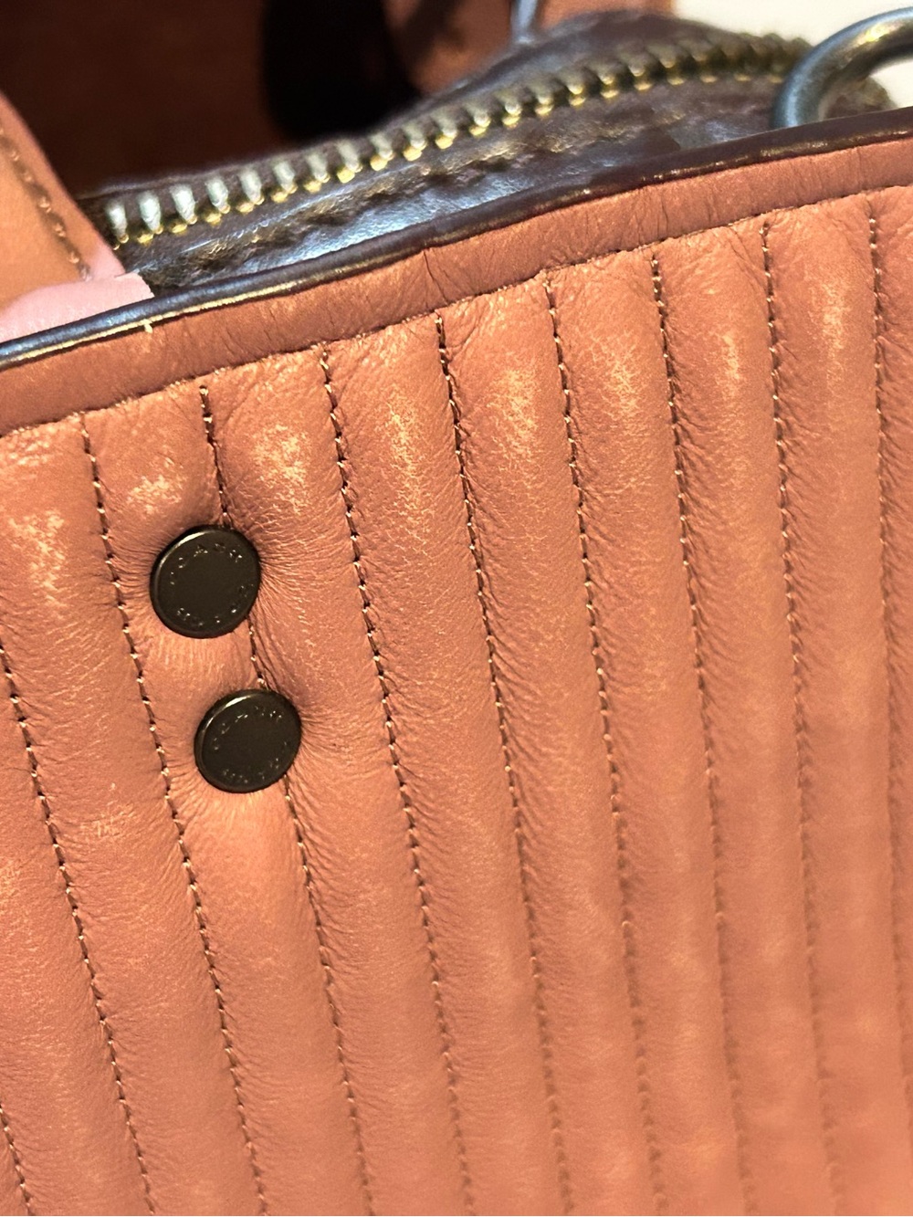 Coach Rogue Dusty Rose Quilted Leather Satchel with Stud Detail - Picture 6 of 14